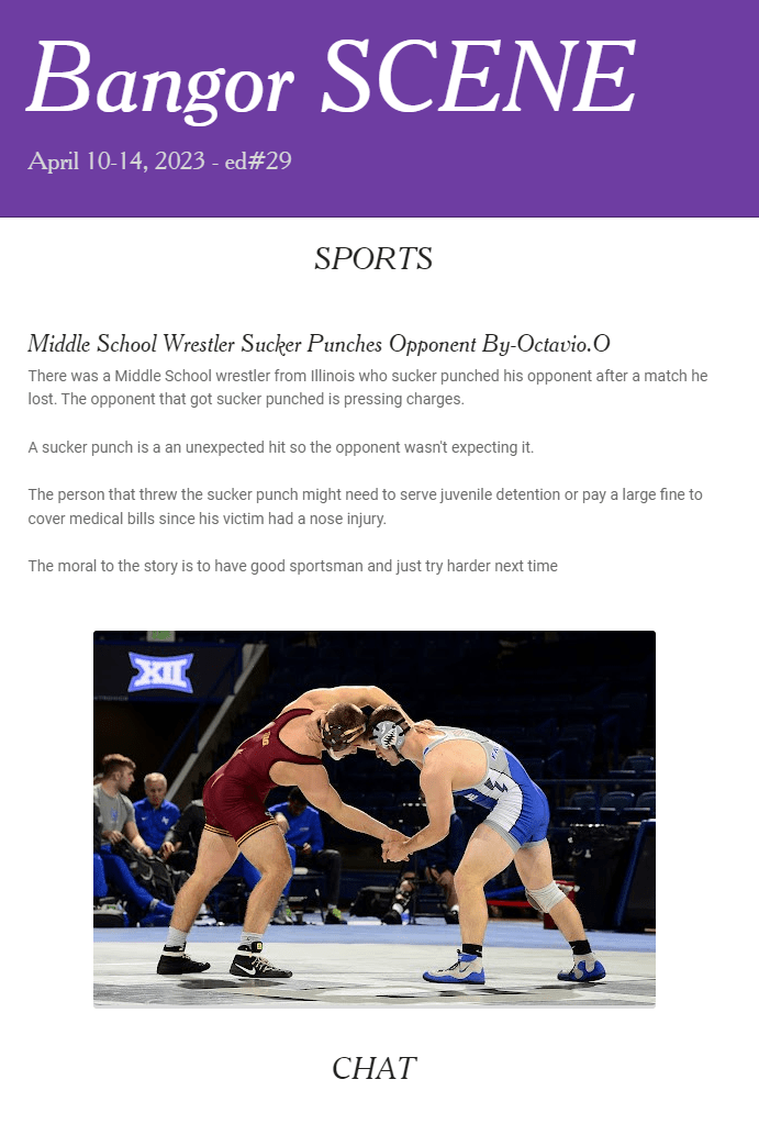 Bangor Middle School SCENE Newsletter Bangor Middle School
